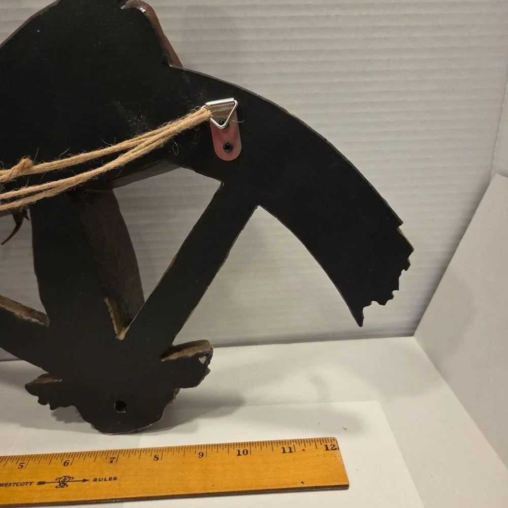 Western Wagon Wheel Decor Horse Saddle Coat Hat Rack with Hooks 14